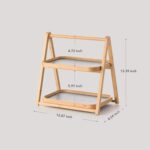 Addreen Natural Bamboo 2 Tier Bamboo Storage Rack for Bathroom Kitchen Multi-function Bamboo Organizer Shelf - Image 2