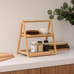 Addreen Natural Bamboo 2 Tier Bamboo Storage Rack for Bathroom Kitchen Multi-function Bamboo Organizer Shelf - Image 3