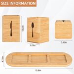 Addreen Natural Bamboo Rectangle Eco-Friendly Modern Multifunction Cutlery Storage Box 3 Compartments Spoons Forks Knives - Image 2