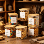 Addreen Natural Eco Friendly Square Bamboo Jar Lid Airtight Seal Bamboo Cover Household 149 OZ Container Top - Image 3