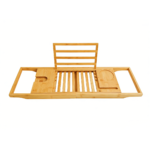 Addreen Premium Eco-Friendly 5 Year Moso Bamboo Bath Caddy Stand with Folding Sides for Ultimate Spa Like Bath Experience