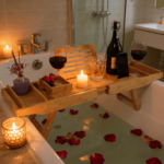 Addreen Premium Eco-Friendly 5 Year Moso Bamboo Bath Caddy Stand with Folding Sides for Ultimate Spa Like Bath Experience - Image 2