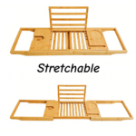 Addreen Premium Eco-Friendly 5 Year Moso Bamboo Bath Caddy Stand with Folding Sides for Ultimate Spa Like Bath Experience - Image 2