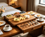 Addreen Premium Eco Friendly Natural Grain Acacia Wood Serving Tray Thickened Food Safe Wooden Platter - Image 3