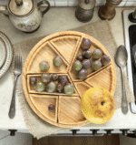 Addreen Round Wooden Sushi Plate Natural Eco Friendly Reusable Dinner Plate for Restaurant and Household - Image 2
