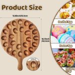 Addreen Simple Modern Deviled Egg Platter Acacia Wood Reversible 24-Hole Egg Holder Charcuterie Board Serving Tray Home Kitchen - Image 3