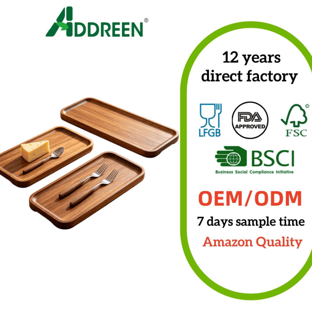 Addreen Solid Acacia Wood Serving Platters Mini Rectangle Wooden Tray Small Cheese Board Kitchen Counter Storage Trays01 Addreen Solid Acacia Wood Serving Platters Mini Rectangle Wooden Tray Small Cheese Board Kitchen Counter Storage Trays - Image 1