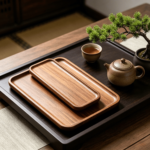 Addreen Solid Acacia Wood Serving Platters Mini Rectangle Wooden Tray Small Cheese Board Kitchen Counter Storage Trays - Image 3