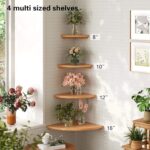 Addreen Solid Oak Floating Corner Shelves 1-Pack Modern Wall Mounted Wooden Display Storage Rack Durable Sustainable Non-Folding - Image 3