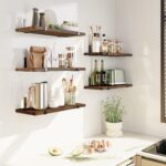 Addreen Solid Wood Vintage Sustainable Rectangle Wall-Mounted 5-Tier Storage Rack for Living Room Sundries-Multifunction Design - Image 3