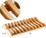 Addreen Sturdy Non Folding Bamboo Dish Drying Rack With 10 Slots Practical Kitchen Countertop Plate Stand Classic Dish Drainer - Image 2