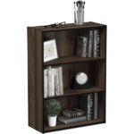 Addreen WBS-01 3-Tier Modern Simple Multi-functional Wood Bookshelf Storage Shelves 9.7x23.7x31.5cm Living Room Bedroom Home