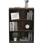 Addreen WBS-01 3-Tier Modern Simple Multi-functional Wood Bookshelf Storage Shelves 9.7x23.7x31.5cm Living Room Bedroom Home - Image 2