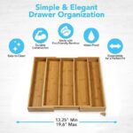 Addreen Wholesale Bamboo Cutlery Organizer Modern Rectangle Kitchen Drawer Tray Expandable Cutlery Tray for Kitchen Organization - Image 2