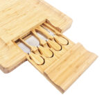 Addreen Wholesale Solid Wood Charcuterie Bamboo Rectangle Cheese Cutting Board Tool and Knife Set - Image 2