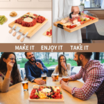 Addreen Wholesale Travel Portable Engraved Cheese Table Board With Lid Bamboo Charcuterie Cheese Board With Lid - Image 2