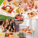 Addreen Wholesale Travel Portable Engraved Cheese Table Board With Lid Bamboo Charcuterie Cheese Board With Lid - Image 3