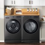 Addreen Wood Vanity Top Washer and Dryer Countertop Laundry Wood Washer and Dryer Topper Washing Machine Shelf Washer Tray