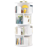 Addreen Wooden Bookcase Storage Cabinet Bookcases Bookshelves Rotating Corner Bookshelf Library Furniture