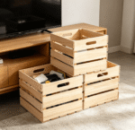 Addreen Wooden Fruit Crate Slatted Wood Storage Box for Kitchen Organization Vegetable Produce Bin With Handles Farmhouse Decor - Image 3