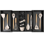 Adjustable 100% Sustainable Bamboo Wood Kitchen Drawer Organizer Rectangle Shape Multifunction Design Freshness Preservation - Image 2