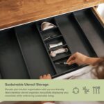 Adjustable 100% Sustainable Bamboo Wood Kitchen Drawer Organizer Rectangle Shape Multifunction Design Freshness Preservation - Image 3