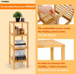 Bamboo 7-Tier Folding Flower Pot Rack Multiple Storage Holder Shelf for Patio Garden Corner Balcony Living Room - Image 3