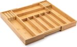 Bamboo Drawer Organizer Knife Blocks Silverware Utensil Cutlery Tray Dividers 7-9 Slots Premium Kitchen Utensils Flatware - Image 2