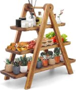 Bamboo Floating Shelves Single Tier 36 Inches Long A4 Deep Eco-Friendly Modern Kitchen Storage with Removable Dividers