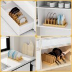 Bamboo Non-Folding Standing Storage Rack for Kitchen Use Dish Bowl Holder Single Tier Durable Sustainable Punch-Free - Image 2