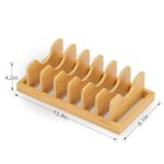 Bamboo Non-Folding Standing Storage Rack for Kitchen Use Dish Bowl Holder Single Tier Durable Sustainable Punch-Free - Image 3