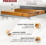 Bamboo Noodle Board Stove Cover with Built-in Handles 3-in-1 Stove Top Cover with Juice Grooves Durable & Sustainable - Image 3