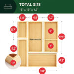 Bamboo Rectangle Eco-Friendly Drawer Organizer Storage Box Set Multi-Use for Kitchen Bathroom Office Jewelry Food Storage - Image 3