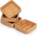 Bamboo Square Bowls Set 4-Inch 4-Piece Eco-Friendly Reusable Customized Color Logo Serving Bowls for Snacks Desserts Dinner - Image 2