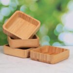 Bamboo Square Bowls Set 4-Inch 4-Piece Eco-Friendly Reusable Customized Color Logo Serving Bowls for Snacks Desserts Dinner - Image 3