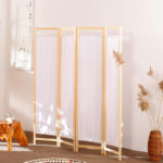 Bamboo Wood Freestanding Louver Room Dividers Partitions Screen Dining Room Natural Folding Privacy Home Office Contemporary - Image 3