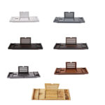 Bamboo Wood Retractable Removable Punch-Free Luxury Bathroom Rack Towel Rack Flat Stand Bath Tray Soap Box New Chinese Hotels