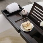 Bamboo Wood Retractable Removable Punch-Free Luxury Bathroom Rack Towel Rack Flat Stand Bath Tray Soap Box New Chinese Hotels - Image 2