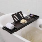 Bamboo Wood Retractable Removable Punch-Free Luxury Bathroom Rack Towel Rack Flat Stand Bath Tray Soap Box New Chinese Hotels - Image 3