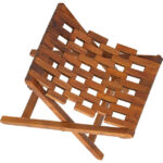 Bare Decor Casual Modern Simple Mosaic Foldable Multi-Purpose Rectangle Shape Stool and Ottoman in Solid Teak Wood Brown - Image 2