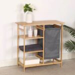 Bathroom Folding Storage Rack Toilet Basin Bamboo Four-Tier Tripod Floor-Stand Modern Design Home Organizers Sustainable Durable - Image 2
