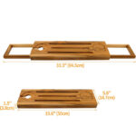 Best Selling Luxury Premium Bamboo Wood Bath Trays with Reading Rack Premium Bathroom Sets for Home and Hotel Use