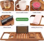 Best Selling Luxury Premium Bamboo Wood Bath Trays with Reading Rack Premium Bathroom Sets for Home and Hotel Use - Image 2