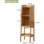Classical Modern 3-Tier Bamboo Bookcase Natural Medium Display Shelves Multi-functional Home Furniture for Living Room Home - Image 2