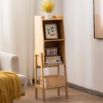 Classical Modern 3-Tier Bamboo Bookcase Natural Medium Display Shelves Multi-functional Home Furniture for Living Room Home - Image 3