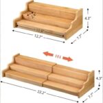 Classics Bamboo Premium Wood 3-Tier Flexible Modern Step Shelf Spice & Seasoning Storage Rack Organizer for Kitchen