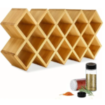 Criss-Cross Bamboo Sustainable Four-Tier Non-Folding Free-Standing Kitchen Spice Rack Organizer - Image 2