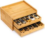 Custom 3-Tier 30-Grid Sustainable Modern Bamboo Spice Bottles Seasoning Jar Storage Rack Organizer for Kitchen