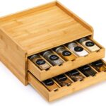 Custom 3-Tier 30-Grid Sustainable Modern Bamboo Spice Bottles Seasoning Jar Storage Rack Organizer for Kitchen