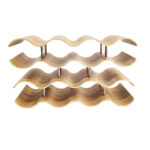 Custom Solid Wood 4-Layer Wine Bottle Storage Rack Easy-to-Install Wooden Wave Design